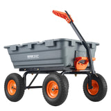 Spreaders & Wheelbarrows: VEVOR Dump Cart, Poly Garden Dump Cart with Easy to Assemble Steel Frame, Dump Wagon with 2-in-1 Convertible Handle, Utility Wheelbarrow  544kg/ 1200lbs Capacity, 33cm/ 13 inch Tires