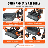 Spreaders & Wheelbarrows: VEVOR Dump Cart, Poly Garden Dump Cart with Easy to Assemble Steel Frame, Dump Wagon with 2-in-1 Convertible Handle, Utility Wheelbarrow  544kg/ 1200lbs Capacity, 33cm/ 13 inch Tires
