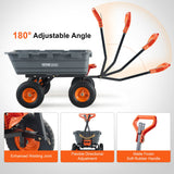 Spreaders & Wheelbarrows: VEVOR Dump Cart, Poly Garden Dump Cart with Easy to Assemble Steel Frame, Dump Wagon with 2-in-1 Convertible Handle, Utility Wheelbarrow  544kg/ 1200lbs Capacity, 33cm/ 13 inch Tires