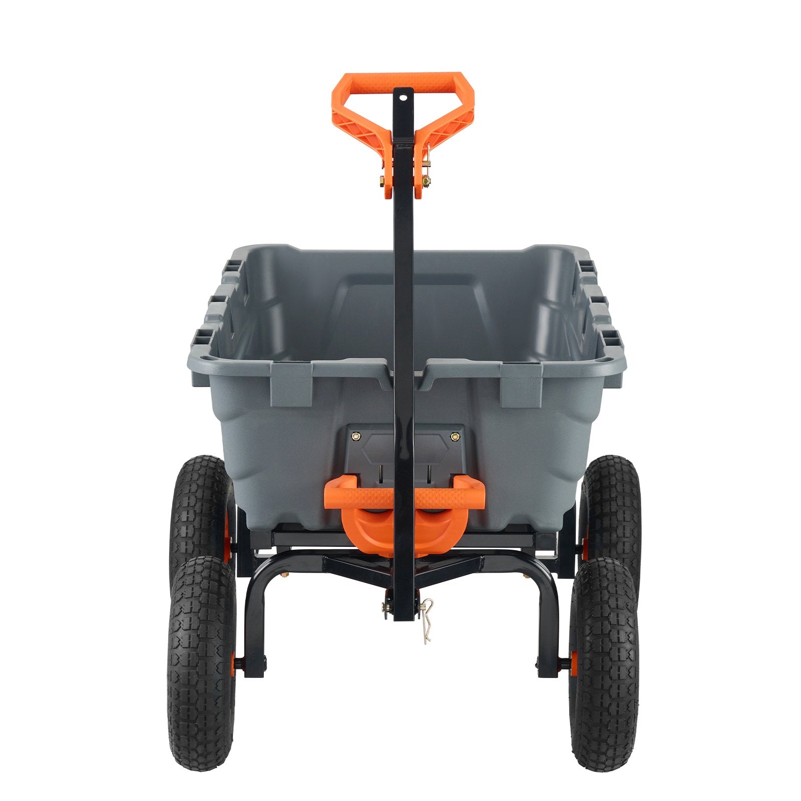 Dump Cart, Poly Garden Dump Cart with Easy to Assemble Steel Frame, Dump Wagon with 2-in-1 Convertible Handle, Utility Wheelbarrow 544kg/ 1200lbs Capacity, 33cm/ 13 inch Tires
