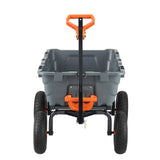 Spreaders & Wheelbarrows: VEVOR Dump Cart, Poly Garden Dump Cart with Easy to Assemble Steel Frame, Dump Wagon with 2-in-1 Convertible Handle, Utility Wheelbarrow  544kg/ 1200lbs Capacity, 33cm/ 13 inch Tires