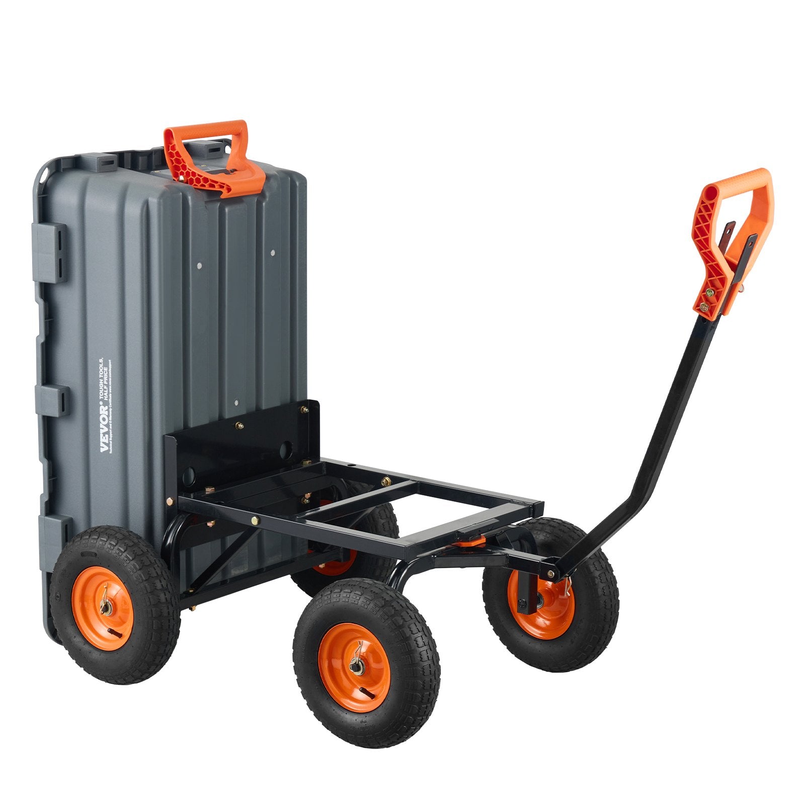 Dump Cart, Poly Garden Dump Cart with Easy to Assemble Steel Frame, Dump Wagon with 2-in-1 Convertible Handle, Utility Wheelbarrow 544kg/ 1200lbs Capacity, 33cm/ 13 inch Tires