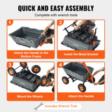 Spreaders & Wheelbarrows: VEVOR Dump Cart, Poly Garden Dump Cart with Easy to Assemble Steel Frame, Dump Wagon with 2-in-1 Convertible Handle, Utility Wheelbarrow 1500 lbs Capacity, 13 inch Tires