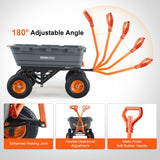 Spreaders & Wheelbarrows: VEVOR Dump Cart, Poly Garden Dump Cart with Easy to Assemble Steel Frame, Dump Wagon with 2-in-1 Convertible Handle, Utility Wheelbarrow 1500 lbs Capacity, 13 inch Tires