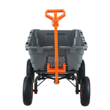 Spreaders & Wheelbarrows: VEVOR Dump Cart, Poly Garden Dump Cart with Easy to Assemble Steel Frame, Dump Wagon with 2-in-1 Convertible Handle, Utility Wheelbarrow 1500 lbs Capacity, 13 inch Tires