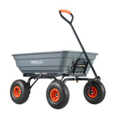 Spreaders & Wheelbarrows: VEVOR Dump Cart, Poly Garden Dump Cart with Easy to Assemble Steel Frame, Dump Wagon with 2-in-1 Convertible Handle, Utility Wheelbarrow 272kg/ 600lbs Capacity, 25.5cm/ 10 inch Tires