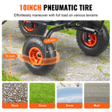 Spreaders & Wheelbarrows: VEVOR Dump Cart, Poly Garden Dump Cart with Easy to Assemble Steel Frame, Dump Wagon with 2-in-1 Convertible Handle, Utility Wheelbarrow 272kg/ 600lbs Capacity, 25.5cm/ 10 inch Tires