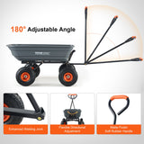 Spreaders & Wheelbarrows: VEVOR Dump Cart, Poly Garden Dump Cart with Easy to Assemble Steel Frame, Dump Wagon with 2-in-1 Convertible Handle, Utility Wheelbarrow 272kg/ 600lbs Capacity, 25.5cm/ 10 inch Tires
