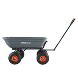 Spreaders & Wheelbarrows: VEVOR Dump Cart, Poly Garden Dump Cart with Easy to Assemble Steel Frame, Dump Wagon with 2-in-1 Convertible Handle, Utility Wheelbarrow 272kg/ 600lbs Capacity, 25.5cm/ 10 inch Tires