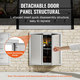 BBQs & Accessories: VEVOR BBQ Access Door, 610x610 mm Double Outdoor Kitchen Door, Stainless Steel Flush Mount Door, Wall Vertical Door with Recessed Handles , for BBQ Island, Grilling Station, Outside Cabinet
