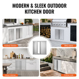 BBQs & Accessories: VEVOR BBQ Access Door, 610x610 mm Double Outdoor Kitchen Door, Stainless Steel Flush Mount Door, Wall Vertical Door with Recessed Handles , for BBQ Island, Grilling Station, Outside Cabinet