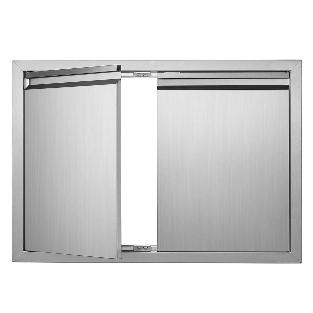 BBQ Access Door, 762x532 mm Double Outdoor Kitchen Door, Stainless Steel Flush Mount Door, Wall Vertical Door with Recessed Handles , for BBQ Island, Grilling Station, Outside Cabinet