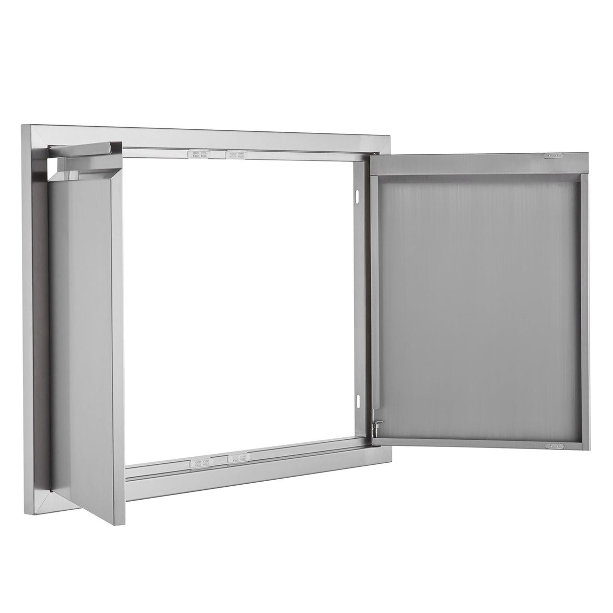 BBQ Access Door, 762x532 mm Double Outdoor Kitchen Door, Stainless Steel Flush Mount Door, Wall Vertical Door with Recessed Handles , for BBQ Island, Grilling Station, Outside Cabinet