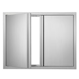 BBQs & Accessories: VEVOR BBQ Access Door, 787x609 mm Double Outdoor Kitchen Door, Stainless Steel Flush Mount Door, Wall Vertical Door with Recessed Handles , for BBQ Island, Grilling Station, Outside Cabinet