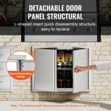 BBQs & Accessories: VEVOR BBQ Access Door, 787x609 mm Double Outdoor Kitchen Door, Stainless Steel Flush Mount Door, Wall Vertical Door with Recessed Handles , for BBQ Island, Grilling Station, Outside Cabinet