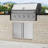 BBQs & Accessories: VEVOR BBQ Access Door, 787x609 mm Double Outdoor Kitchen Door, Stainless Steel Flush Mount Door, Wall Vertical Door with Recessed Handles , for BBQ Island, Grilling Station, Outside Cabinet