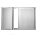 BBQs & Accessories: VEVOR BBQ Access Door, 914x610 mm Double Outdoor Kitchen Door, Stainless Steel Flush Mount Door, Wall Vertical Door with Recessed Handles , for BBQ Island, Grilling Station, Outside Cabinet