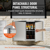 BBQs & Accessories: VEVOR BBQ Access Door, 914x610 mm Double Outdoor Kitchen Door, Stainless Steel Flush Mount Door, Wall Vertical Door with Recessed Handles , for BBQ Island, Grilling Station, Outside Cabinet