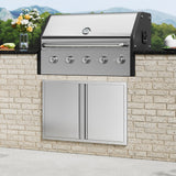 BBQs & Accessories: VEVOR BBQ Access Door, 914x610 mm Double Outdoor Kitchen Door, Stainless Steel Flush Mount Door, Wall Vertical Door with Recessed Handles , for BBQ Island, Grilling Station, Outside Cabinet