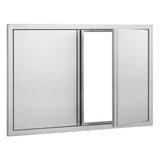 BBQs & Accessories: VEVOR BBQ Access Door, 914x610 mm Double Outdoor Kitchen Door, Stainless Steel Flush Mount Door, Wall Vertical Door with Recessed Handles , for BBQ Island, Grilling Station, Outside Cabinet