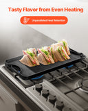 Paddles & Oars: VEVOR Reversible Grill/Griddle, 20x10 inch Pre-Seasoned Cast Iron Griddle, Portable Rectangular Pan with Handle, Family Cookware for Indoor/Outdoor Stove Top Burner, Gas, Camping BBQ, Black
