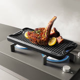 Paddles & Oars: VEVOR Reversible Grill/Griddle, 20x10 inch Pre-Seasoned Cast Iron Griddle, Portable Rectangular Pan with Handle, Family Cookware for Indoor/Outdoor Stove Top Burner, Gas, Camping BBQ, Black