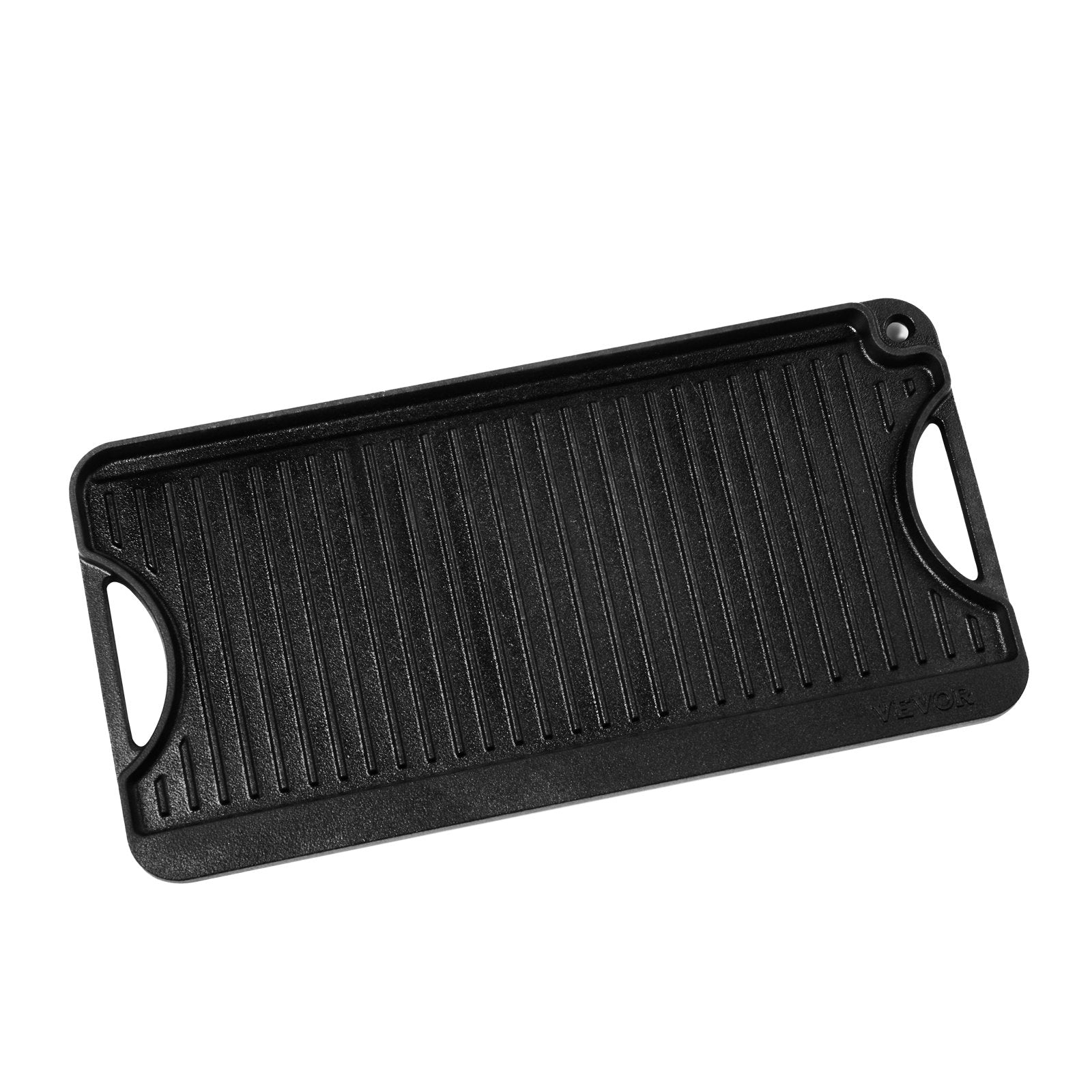 Paddles & Oars: VEVOR Reversible Grill/Griddle, 20x10 inch Pre-Seasoned Cast Iron Griddle, Portable Rectangular Pan with Handle, Family Cookware for Indoor/Outdoor Stove Top Burner, Gas, Camping BBQ, Black