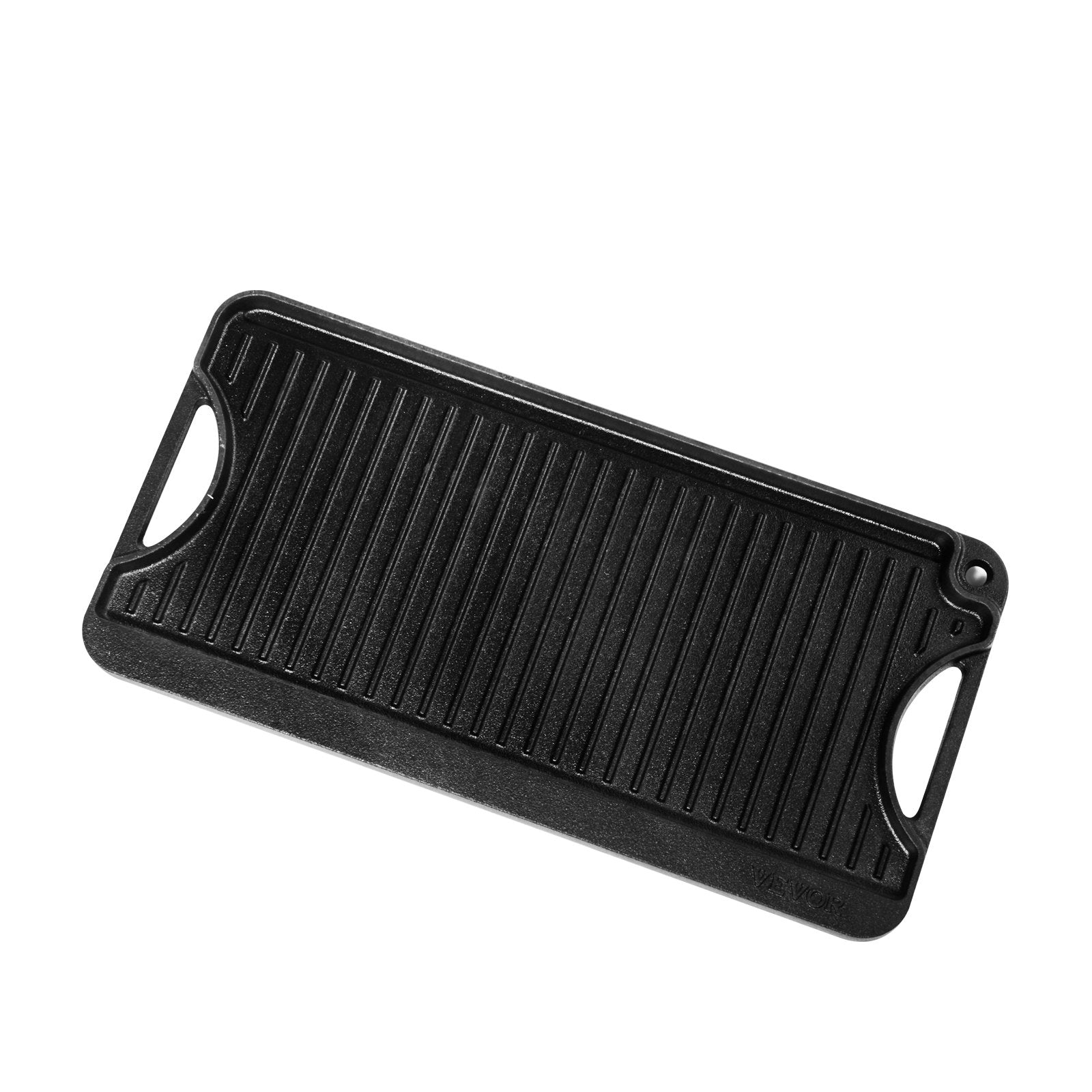 Paddles & Oars: VEVOR Reversible Grill/Griddle, 20x10 inch Pre-Seasoned Cast Iron Griddle, Portable Rectangular Pan with Handle, Family Cookware for Indoor/Outdoor Stove Top Burner, Gas, Camping BBQ, Black