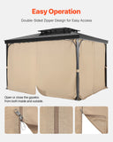 Curtains & Drapes: VEVOR Gazebo Curtains Outdoor, Fit Most 10' x 10' x 6.7' Gazebos, 4-Panel Sidewall Gazebo Privacy Curtains with Zippers, Outdoor Curtain Replacement for Patio Canopy, Only Curtain, Khaki