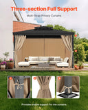 Curtains & Drapes: VEVOR Gazebo Curtains Outdoor, Fit Most 10' x 10' x 6.7' Gazebos, 4-Panel Sidewall Gazebo Privacy Curtains with Zippers, Outdoor Curtain Replacement for Patio Canopy, Only Curtain, Khaki