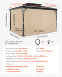 Curtains & Drapes: VEVOR Gazebo Curtains Outdoor, 12' x 10' x 7.3' Gazebos, 4-Panel Sidewall Gazebo Privacy Curtains with Zippers, Outdoor Curtain Replacement for Patio Canopy, Only Curtain, Khaki