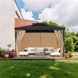 Curtains & Drapes: VEVOR Gazebo Curtains Outdoor, 12' x 10' x 7.3' Gazebos, 4-Panel Sidewall Gazebo Privacy Curtains with Zippers, Outdoor Curtain Replacement for Patio Canopy, Only Curtain, Khaki
