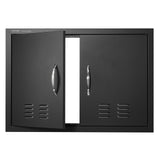 BBQs & Accessories: VEVOR BBQ Access Door,762 x533 mm Double Outdoor Kitchen Door, Cold Plate Flush Mount Door, Wall Vertical Door with Handles and Ventss, for BBQ Island, Grilling Station, Outside Cabinet