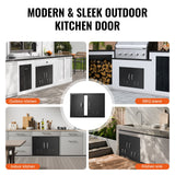 BBQs & Accessories: VEVOR BBQ Access Door,762 x533 mm Double Outdoor Kitchen Door, Cold Plate Flush Mount Door, Wall Vertical Door with Handles and Ventss, for BBQ Island, Grilling Station, Outside Cabinet