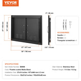 BBQs & Accessories: VEVOR BBQ Access Door,762 x533 mm Double Outdoor Kitchen Door, Cold Plate Flush Mount Door, Wall Vertical Door with Handles and Ventss, for BBQ Island, Grilling Station, Outside Cabinet