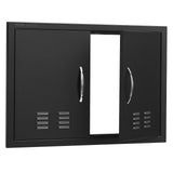BBQs & Accessories: VEVOR BBQ Access Door,762 x533 mm Double Outdoor Kitchen Door, Cold Plate Flush Mount Door, Wall Vertical Door with Handles and Ventss, for BBQ Island, Grilling Station, Outside Cabinet