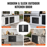 BBQs & Accessories: VEVOR BBQ Access Door, 788x610 mm Double Outdoor Kitchen Door, Cold Plate Flush Mount Door, Wall Vertical Door with Handles, for BBQ Island, Grilling Station, Outside Cabinet