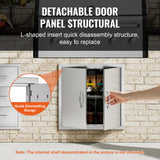 BBQs & Accessories: VEVOR BBQ Access Door, 610x610 mm Double Outdoor Kitchen Door, Stainless Steel Flush Mount Door, Double Wall Vertical Door with Handles and Hooks, for BBQ Island, Grilling Station, Outside Cabinet