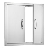 BBQs & Accessories: VEVOR BBQ Access Door, 610x610 mm Double Outdoor Kitchen Door, Stainless Steel Flush Mount Door, Double Wall Vertical Door with Handles and Hooks, for BBQ Island, Grilling Station, Outside Cabinet
