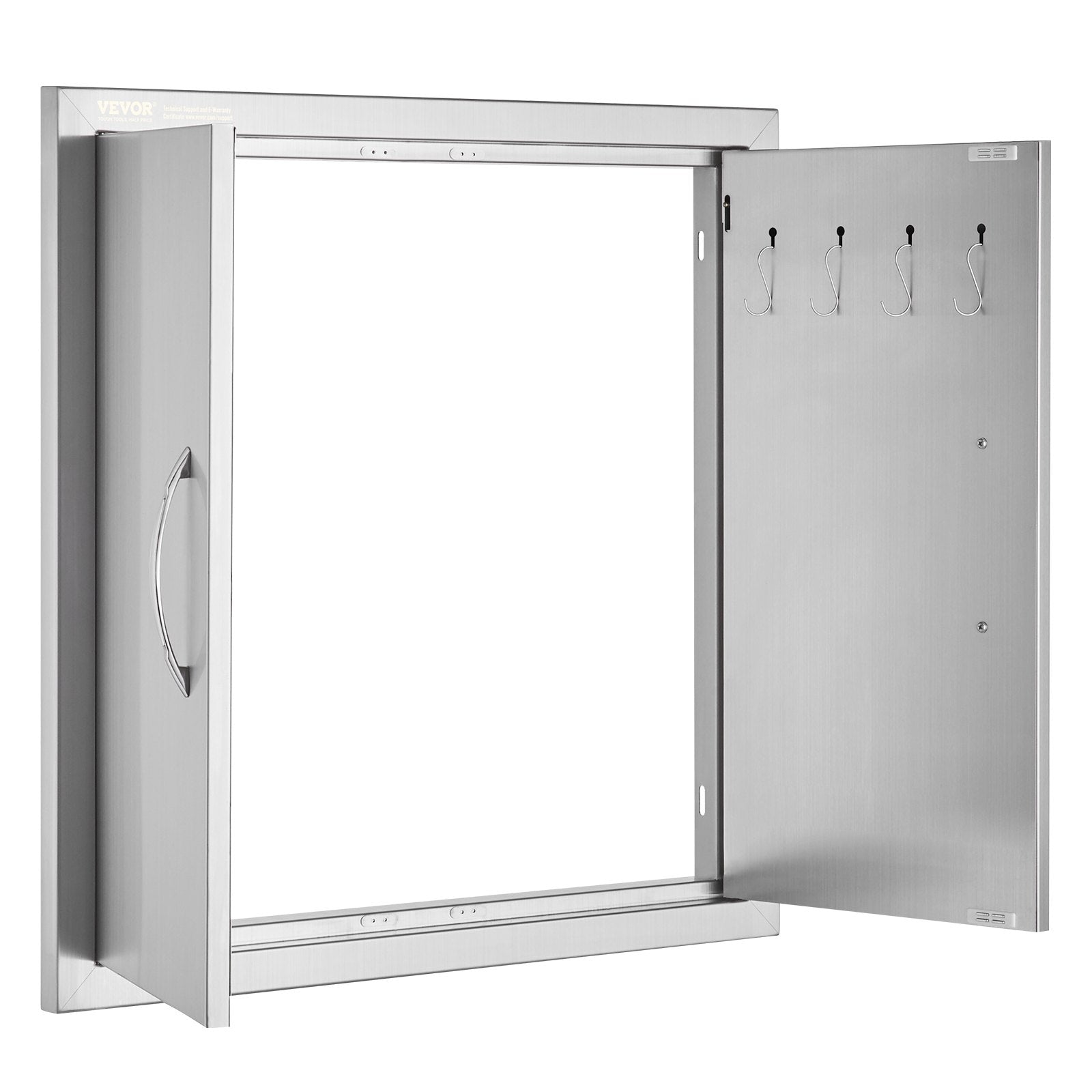 BBQs & Accessories: VEVOR BBQ Access Door, 610x610 mm Double Outdoor Kitchen Door, Stainless Steel Flush Mount Door, Double Wall Vertical Door with Handles and Hooks, for BBQ Island, Grilling Station, Outside Cabinet