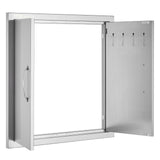 BBQs & Accessories: VEVOR BBQ Access Door, 610x610 mm Double Outdoor Kitchen Door, Stainless Steel Flush Mount Door, Double Wall Vertical Door with Handles and Hooks, for BBQ Island, Grilling Station, Outside Cabinet