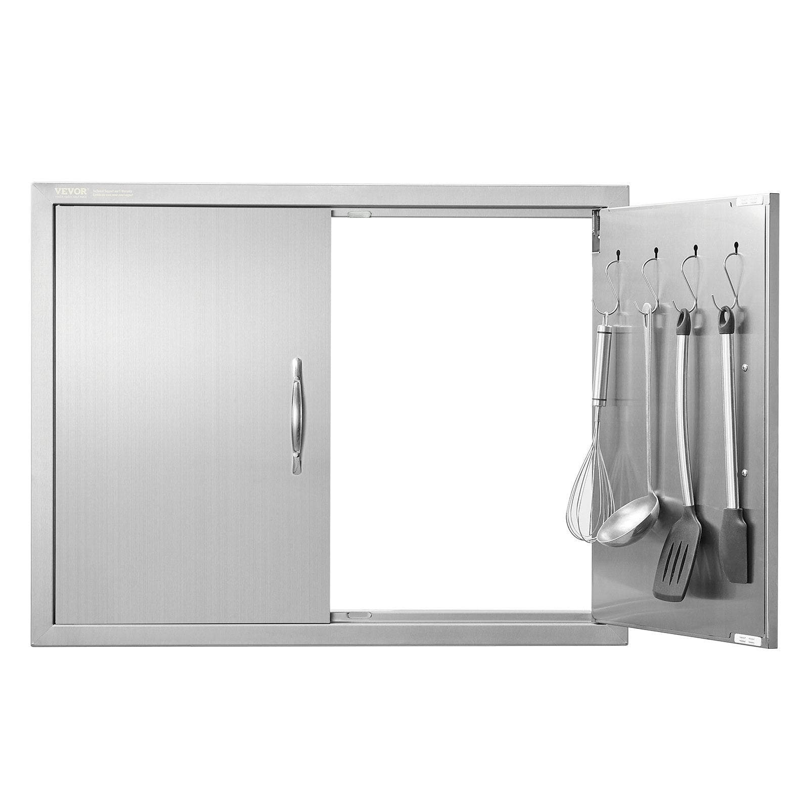 BBQs & Accessories: VEVOR BBQ Access Door, 787x609 mm Double Outdoor Kitchen Door, Stainless Steel Flush Mount Door, Double Wall Vertical Door with Handles and Hooks, for BBQ Island, Grilling Station, Outside Cabinet