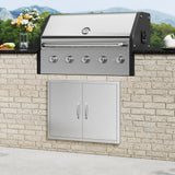 BBQs & Accessories: VEVOR BBQ Access Door, 787x609 mm Double Outdoor Kitchen Door, Stainless Steel Flush Mount Door, Double Wall Vertical Door with Handles and Hooks, for BBQ Island, Grilling Station, Outside Cabinet