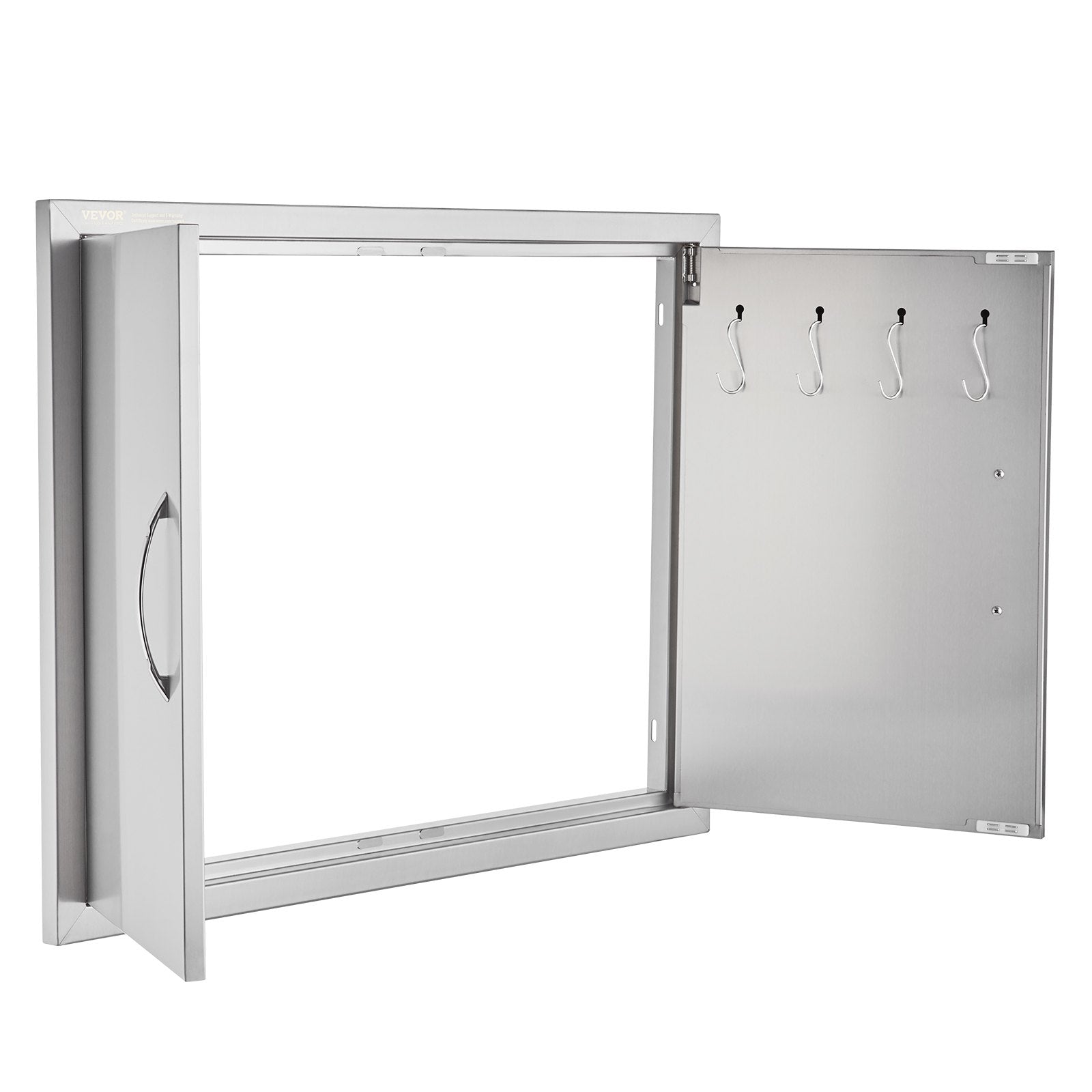 BBQs & Accessories: VEVOR BBQ Access Door, 787x609 mm Double Outdoor Kitchen Door, Stainless Steel Flush Mount Door, Double Wall Vertical Door with Handles and Hooks, for BBQ Island, Grilling Station, Outside Cabinet