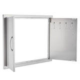 BBQs & Accessories: VEVOR BBQ Access Door, 787x609 mm Double Outdoor Kitchen Door, Stainless Steel Flush Mount Door, Double Wall Vertical Door with Handles and Hooks, for BBQ Island, Grilling Station, Outside Cabinet