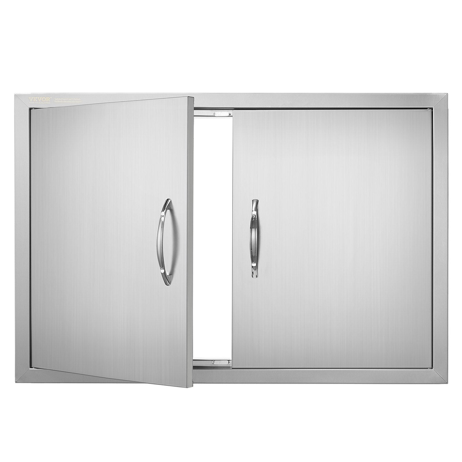 BBQs & Accessories: VEVOR BBQ Access Door, 838x558 mm Double Outdoor Kitchen Door, Stainless Steel Flush Mount Door, Wall Vertical Door with Handles, for BBQ Island, Grilling Station, Outside Cabinet