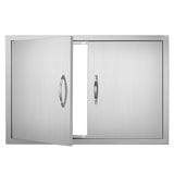 BBQs & Accessories: VEVOR BBQ Access Door, 838x558 mm Double Outdoor Kitchen Door, Stainless Steel Flush Mount Door, Wall Vertical Door with Handles, for BBQ Island, Grilling Station, Outside Cabinet