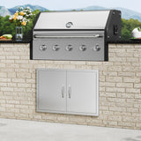BBQs & Accessories: VEVOR BBQ Access Door, 838x558 mm Double Outdoor Kitchen Door, Stainless Steel Flush Mount Door, Wall Vertical Door with Handles, for BBQ Island, Grilling Station, Outside Cabinet