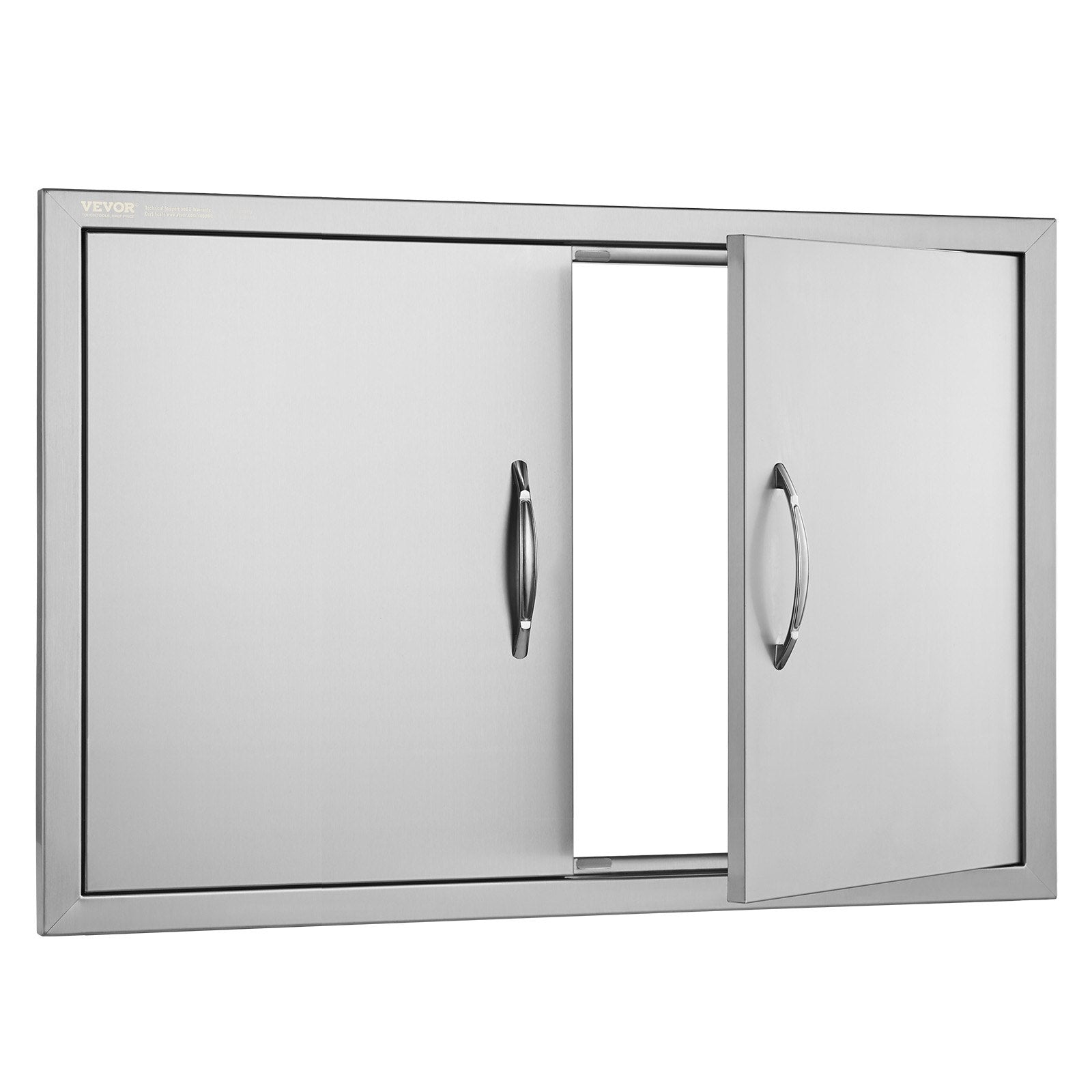 BBQs & Accessories: VEVOR BBQ Access Door, 838x558 mm Double Outdoor Kitchen Door, Stainless Steel Flush Mount Door, Wall Vertical Door with Handles, for BBQ Island, Grilling Station, Outside Cabinet