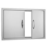 BBQs & Accessories: VEVOR BBQ Access Door, 838x558 mm Double Outdoor Kitchen Door, Stainless Steel Flush Mount Door, Wall Vertical Door with Handles, for BBQ Island, Grilling Station, Outside Cabinet